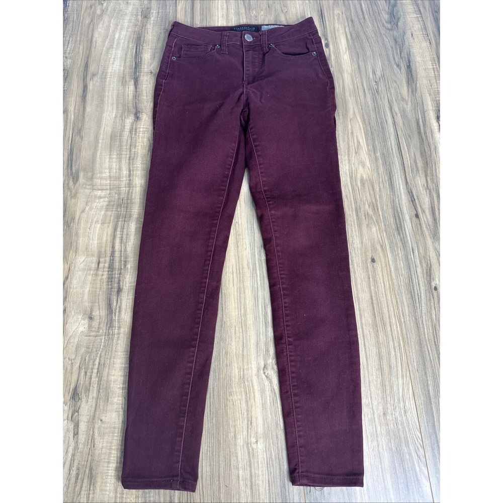 Aeropostal High Waisted Jegging Skinny‎ Jeans Womens Size 2 Regular Burgundy